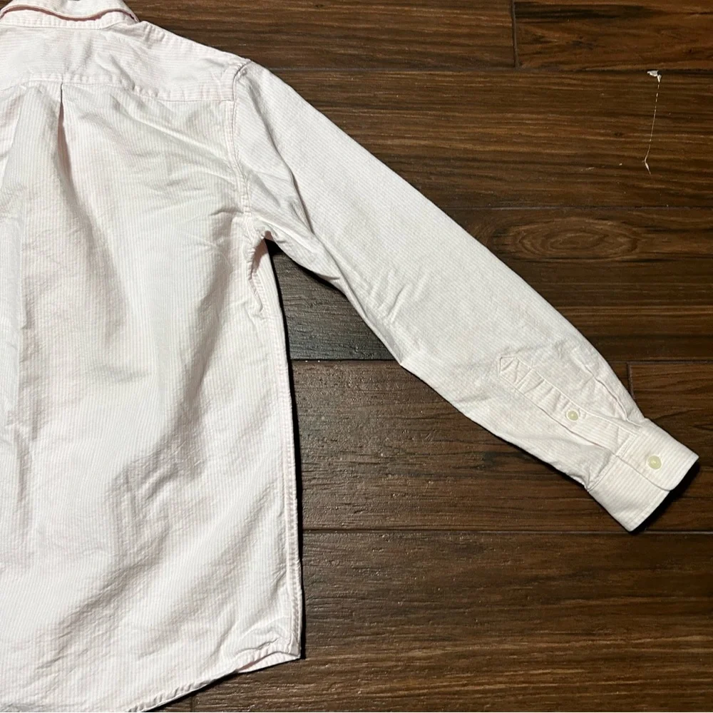 Vineyard Vines Boys Whale Shirt Long Sleeve Large 16 Pink White‎ Stripes - Picture 6 of 10